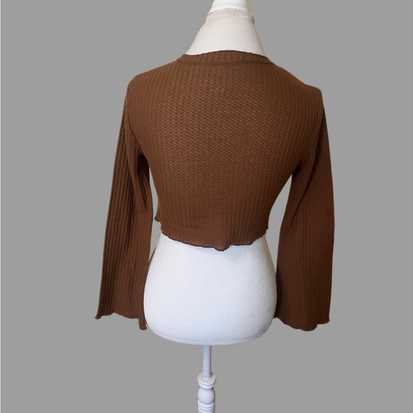 Romwe Dark Brown Crop Top - Picture 3 of 8